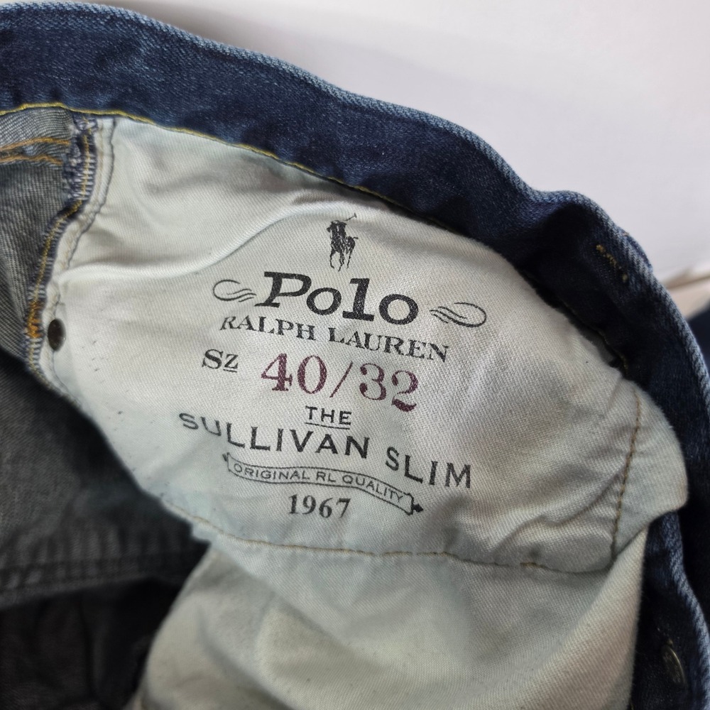 Polo Ralph Lauren Sullivan Slim Jeans Mens 40x32 Dark Wash Blue Stretch Denim - Picture 2 of 9
